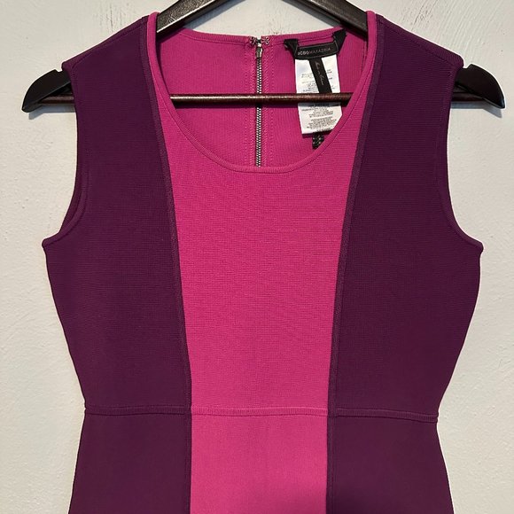NWT BCBG MaxAzria Women's Aliza Sleeveless Slim Fit Block Colored Dress Size Med - Picture 4 of 16